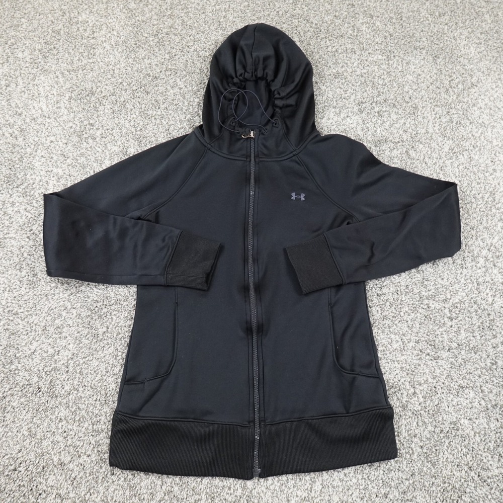 Under Armour Jacket Womens‎ XS Black Full Zip Hoodie Sweatshirt Gym Athletic UA